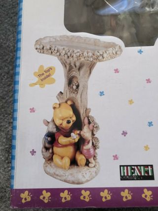Rare Disney Winnie The Pooh Friends Bird Bath Feeder 20” Henri Resin Stone