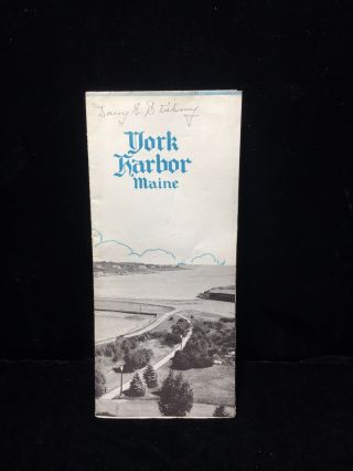 York Harbor Maine Me Vintage Travel Tourism Brochure Pamphlet Map