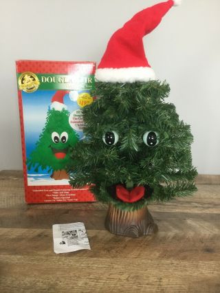 Gemmy Douglas Fir Talking Animated 17” Christmas Tree Sings 1997