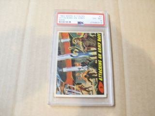 Mars Attacks " Attacking An Army Base " Card 3 Graded By Psa Ex - Mt 6