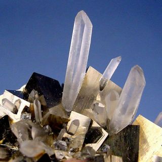 Spectacular 3 1/2 Inch Clear Quartz Crystals With Pyrite