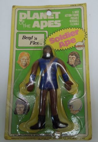 1967 Mego Bend N Flex Planet Of The Apes Soldier Ape Bendy Pota Moc