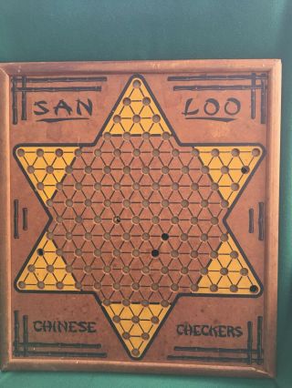 San Loo Chinese Checkers/anti - Up - Rummy Board Game Vintage