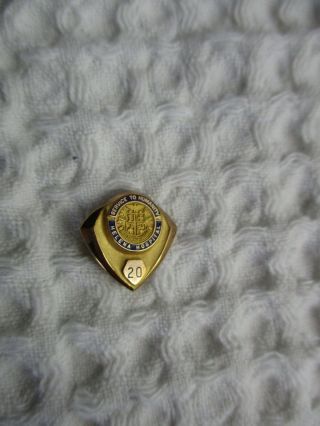 vintage hospital 20 year service pin Helena Hospital Arkansas 10k gold 2.  58g CTO 2
