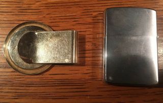 1957 Zippo Lighter Great Looking American Indian Cartoon Graphics and Money Clip 2