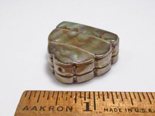 Lovely Vintage Signed Elm Made In Mexico Sterling Silver Abalone Shell Pill Box