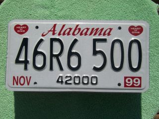 46r6 500 = Nov 1999 Macon County Alabama License Plate Bar Mancave Art