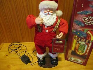 1998 First Edition Rock & Roll Christmas Jingle Bell Dancing Santa Claus 3