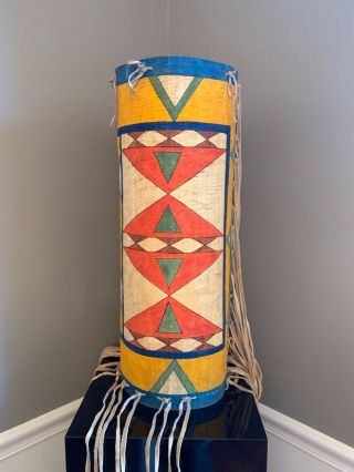 Lakota Parfleche Container by Artist Author Linda Holley Dakota Plains Motif ' 80 9