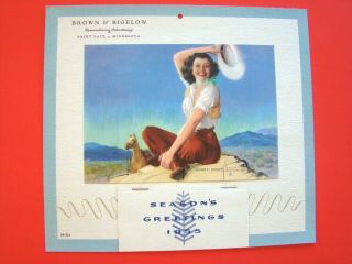 " Howdy Folks " Rolf Armstrong Vintage Sample Pin Up Calendar 1955