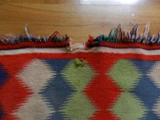 Old Red Navajo Germantown Blanket With Colors,  Purple,  Green,  24 