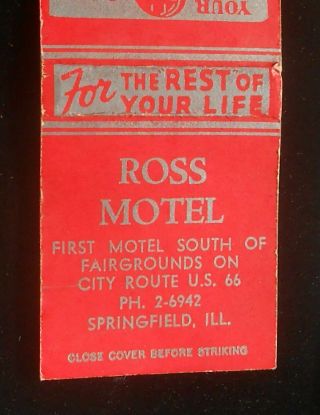 1950s Ross Motel First Motel South Of Fairgrounds On Route 66 Springfield Il Mb