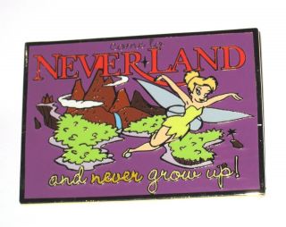 Rare Le 100 Disney Pin✿ Tink Tinker Bell Postcard Neverland Never Grow U
