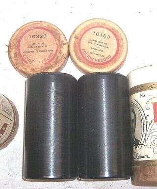 2 Edison Phonograph 2m Cylinder Records With Lids 10180,  10228
