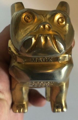 Vintage Mack Truck Bulldog Hood Ornament Gold/brass Design Patent 87931