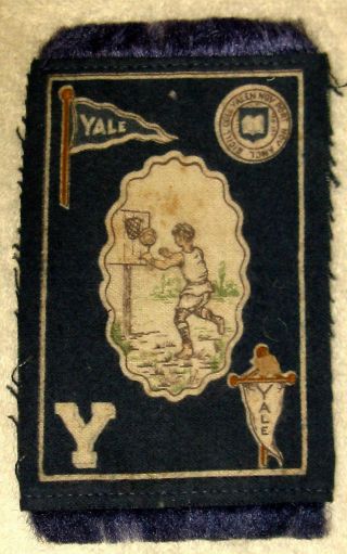 C.  1910 Yale University Basketball Sports Tobacco Advertising Felt Mini Rug