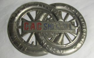 1920 York State Automobile Association Badge Cac Sherrill Antique Brass