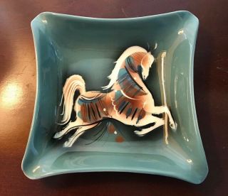 Mid - Century Modern Sascha Brastoff Prancing Horse Dish California Pottery