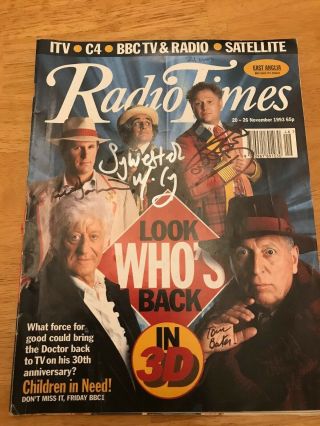 Doctor Dr.  Who Autographed Radio Times November 1993 Signed By 4 Doctors