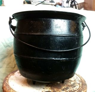 Large Antique Cast Iron Cauldron Gypsy Pot,  Gatemarked,  3 Leg Kettle 1800s