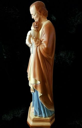Vintage Saint Joseph Infant Jesus Chalkware Catholic Religious Statue 16 1/2 IN 5