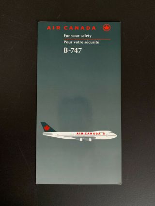 Safety Card Air Canada B - 747