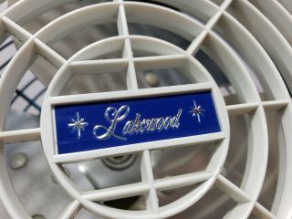 Vintage Lakewood Metal Floor / Table Fan Model S - 10 Blue Great 8