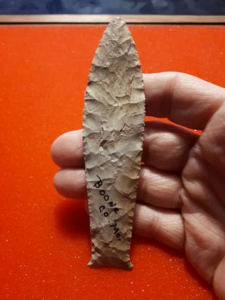 Authentic 4 5/8 " Paleo Arrowhead Found In Boone Co.  Missouri