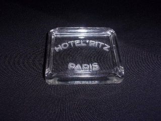 Vintage HOTEL RITZ PARIS Glass Ashtray Lovely 2