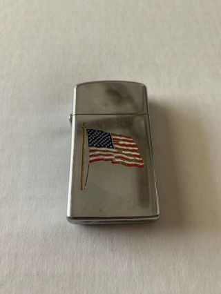 Vintage Zippo American Flag Slim Lighter 1972