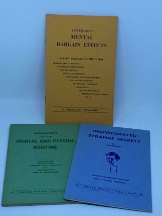 3 Rare Vintage Mentalist Magic Trick Books By Annemann 1956