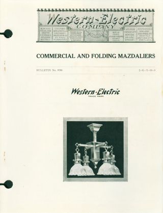 Bulletin Western Electric Commercial Mazdaliers Mazda Tungsten Lamps 1913