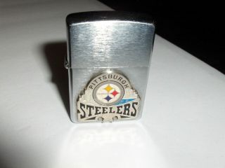 Nfl Football - Pittsburgh Steelers Raised Emblem - 2004 Zippo Lighter Vgc