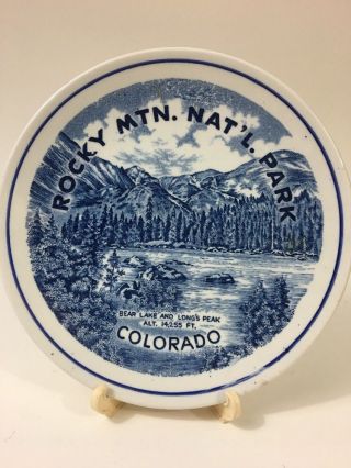 Souvenir Plate Rocky Mountain National Park Vintage Staffordshire Ware Enco