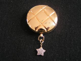 Estee Lauder Golden Powder Compact With Crystal Star Charm