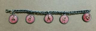Bettie Page,  Pin - Up Photos Charm Bracelet,  Outstanding Vintage 1950 