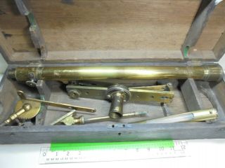 Antique Early Victorian Troughton Sighting Frame Brass Telescope Spirit Level Af
