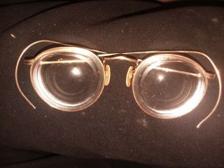 Antique 12 Kt Gold Filled Thick Concave Lens Spectacles Glasses - Read