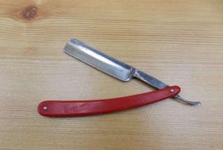 Vintage Case Usa Red Imp 133 Straight Razor Red Celluloid Handles