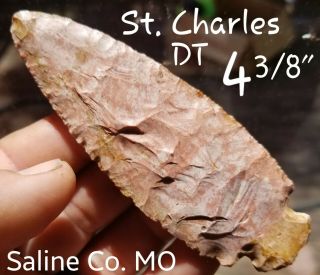 Authentic St.  Charles Dovetail Arrowhead Spear Point Native Indian Artifact Mo.