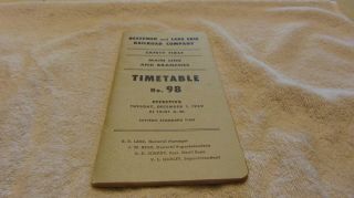 Railroad Bessemer & Lake Erie Railroad Co.  Timetable.  98.  1959