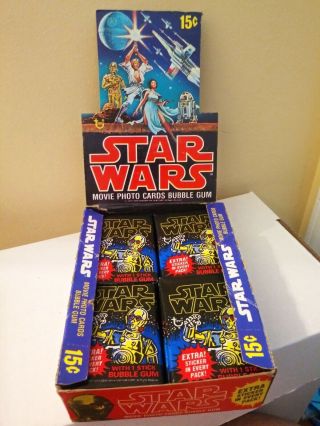Star Wars Topps Blue Series One Wax Pack Right Out Of Wax Box 1977