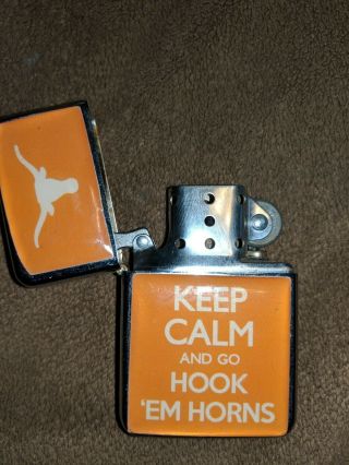 Ncaa University Of Texas Ut Flip Top Style Lighter - Keep Calm And Go Hook Em Horn