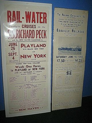 2 Haven Rr Advertisement For Edaville & Playland Day Cruises,  1956 And 1937