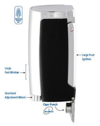 Xikar Pulsar Triple Jet Flame Lighter in Gunmetal - Lifetime 2