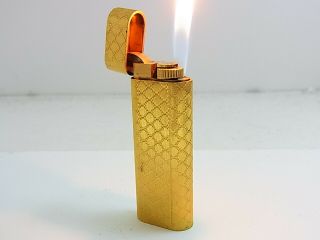 Cartier Paris Gas Lighter 20 Micron Oval Plaque Or Gold Plated