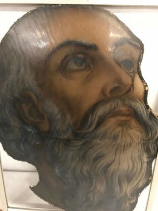 Religious Stained Glass Man Jesus Face Church Window Hand Made 50 - 60 