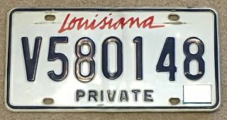 Louisiana Private License Plate Tag Sign Car Truck Auto Cajun 1999 V580148