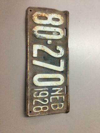 1928 Nebraska Licence Plate