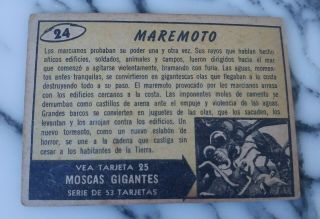 RARE MARS ATTACKS ARGENTINA MARTE ATACA 1964 FIRST EDITION N° 24 CARD 2